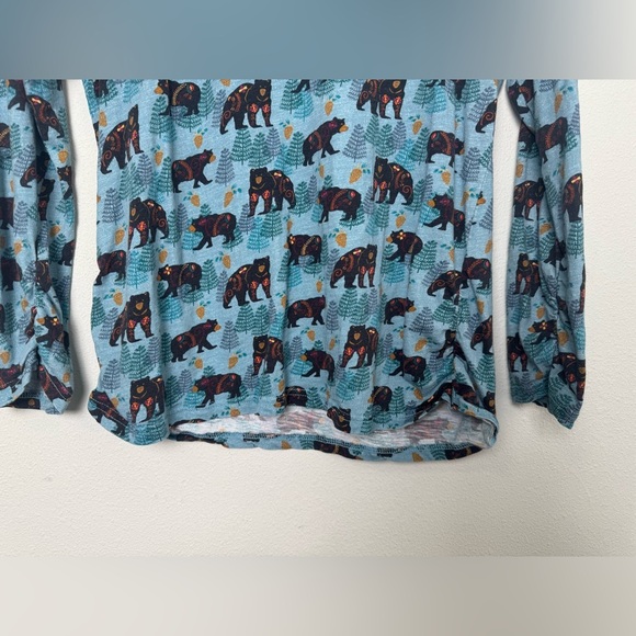Sundance Novelty Print Bear‎ Print Top Blue Woodland Animal Cottage Bear Small - Picture 3 of 10